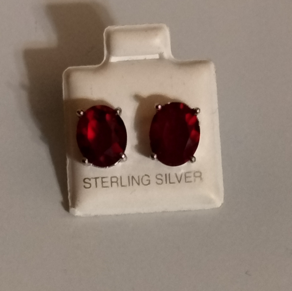 Ruby Stud Earrings - Picture 3 of 3